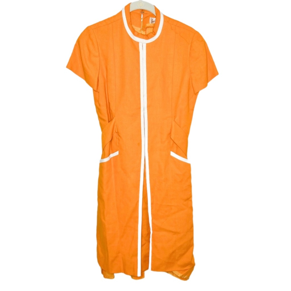 Vintage Harvey Berin designed by Karen Stark 60s Orange Short Sleeve Dress
